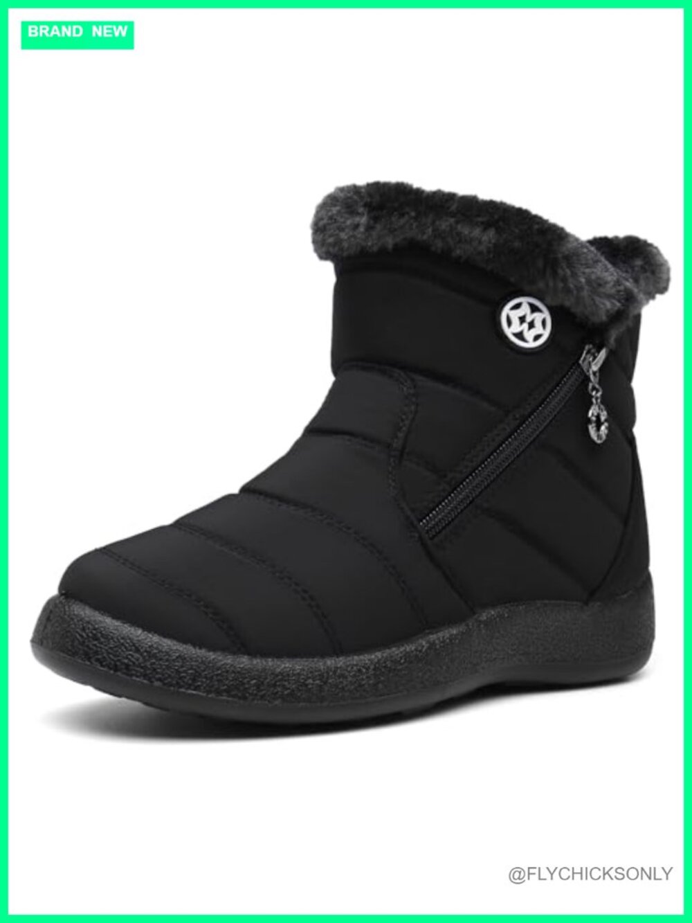 Hsyooes Waterproof Snow Boots Women Warm Faux Fur Lined Ankle Winter Booties